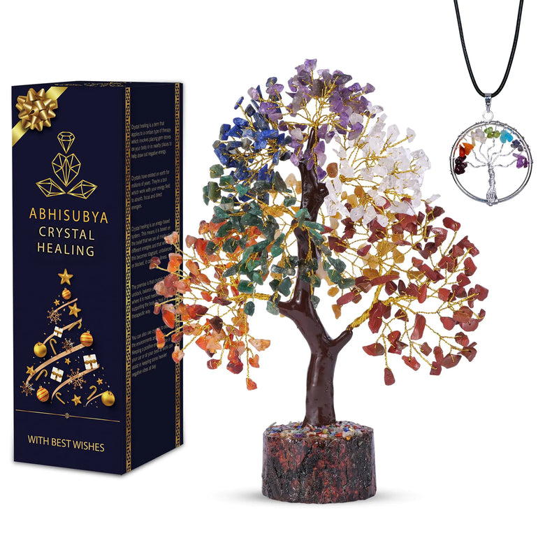 7 Chakra Tree Crystal Décor Tree of Life Feng Shui Tree for Fortune Spiritual Gifts Money Tree Crystal Tree for Positive Energy Feng Shui Tree Crystal Tree Tree of Life Chakra