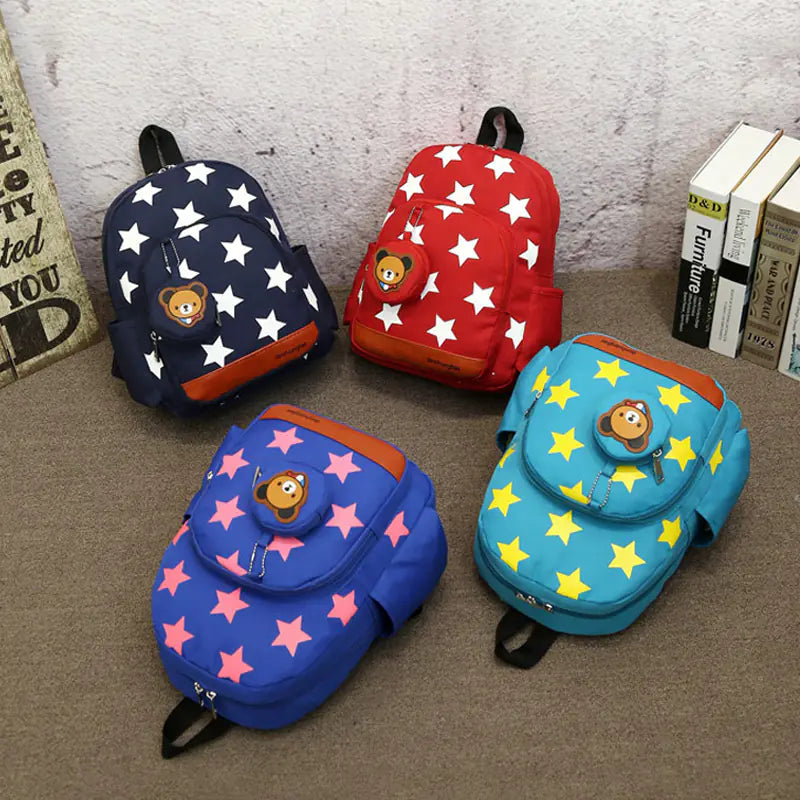 Lightweight Star Print Kindergarten Backpack for Kids
