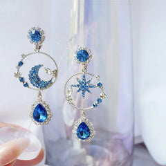 925 Silver Fairy Style Tassel Earrings with Diamonds