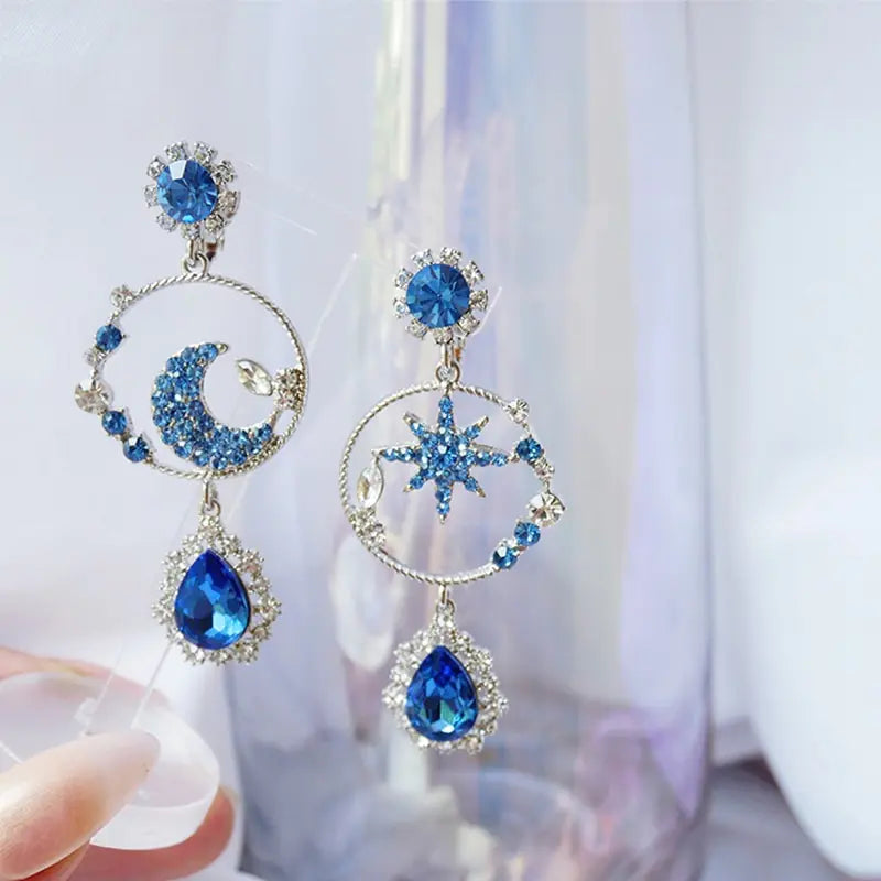 925 Silver Fairy Style Tassel Earrings with Diamonds