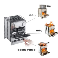 Square Outdoor Mini BBQ Grill for Camping and Picnics