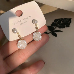 925 Silver Korean Style Pearl Stud Earrings for Women