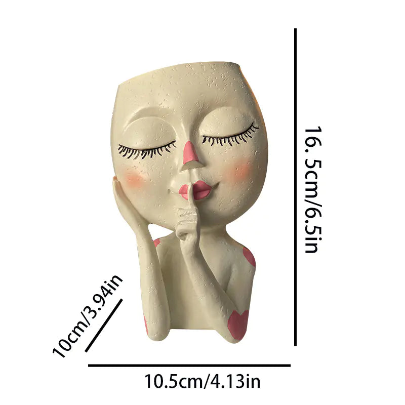 Resin Face Planter Decor in European Style