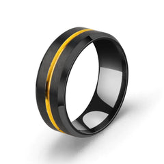 Classic Two-tone Brushed Stainless Steel Fashion Ring