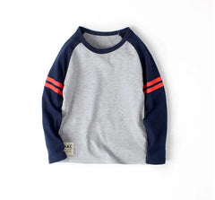 Children's Cartoon Long-Sleeved T-shirt with Contrast Print