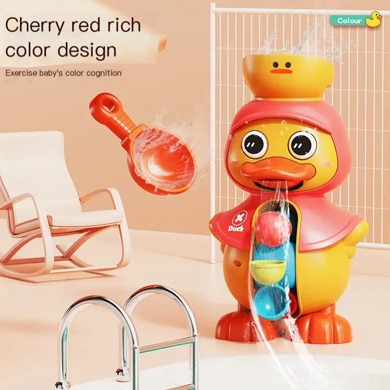 Cute Duck Rotating Water Wheel Bath Toy for Kids