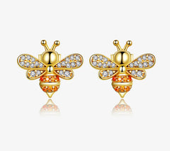 S925 Silver Bee Earrings and Studs