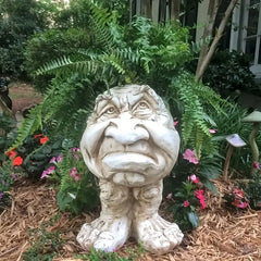 Muggle Head Planter Face Resin Flower Pot Sculpture