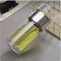 Double-Layer Glass Tea Infuser Cup
