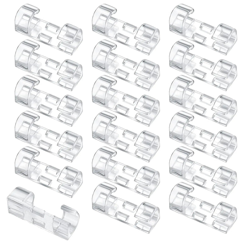 Adhesive Cable Clips 120 Pcs Cable Management Clips Clear Cable Organizer Cord Holder Wire Clips Sticky Cable Wire Cord Clips Holder for Car Office Home Desktop Laptop PC TV Ethernet Cable