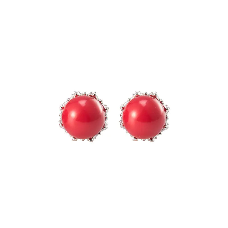 Korean Style S925 Silver Stud Earrings with Diamonds