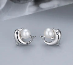 925 Silver Natural Pearl Stud Earrings for Women