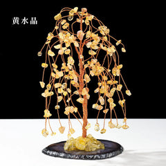 Natural Colorful Crystal Tree with Amethyst Base Decor