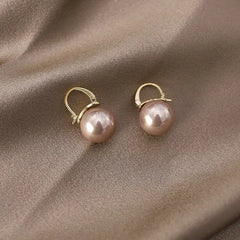 925 Silver Korean Style Pearl Stud Earrings for Women