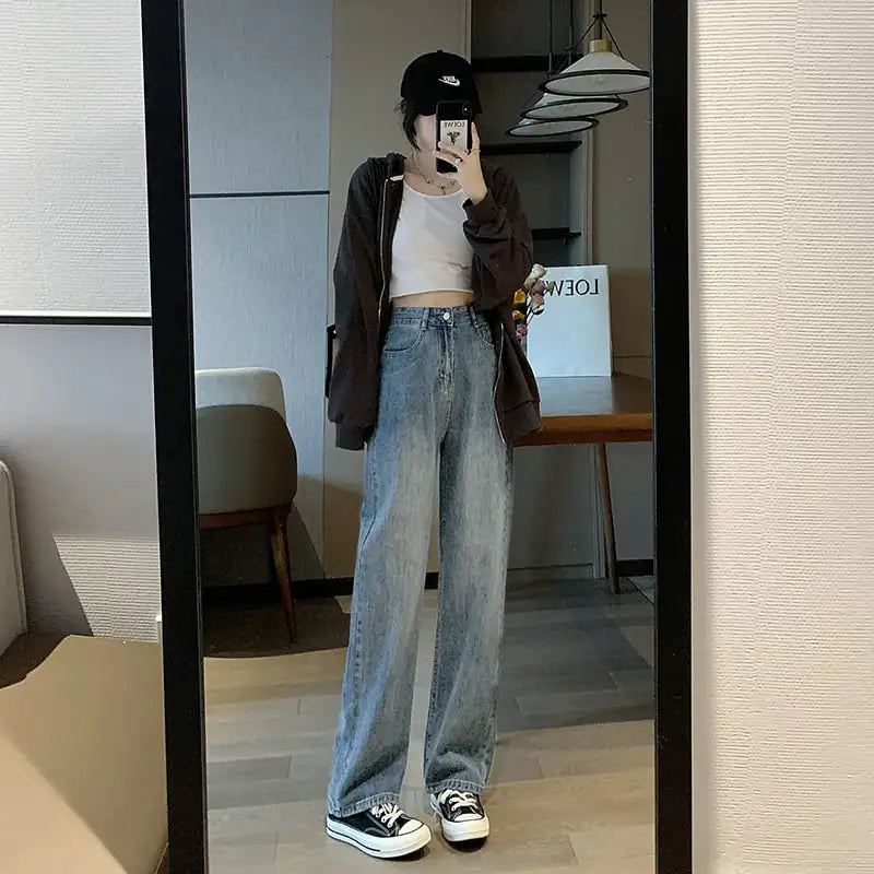 Vintage High Waist Wide Leg Loose Jeans