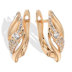 Rose Gold Zircon Geometric Ear Studs for Wholesale