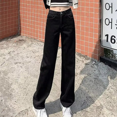 High-Waist Wide-Leg Retro Jeans