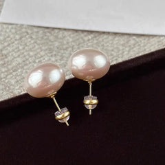925 Silver Korean Style Pearl Stud Earrings for Women