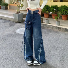 Vintage High Waist Loose Fit Wide Leg Jeans
