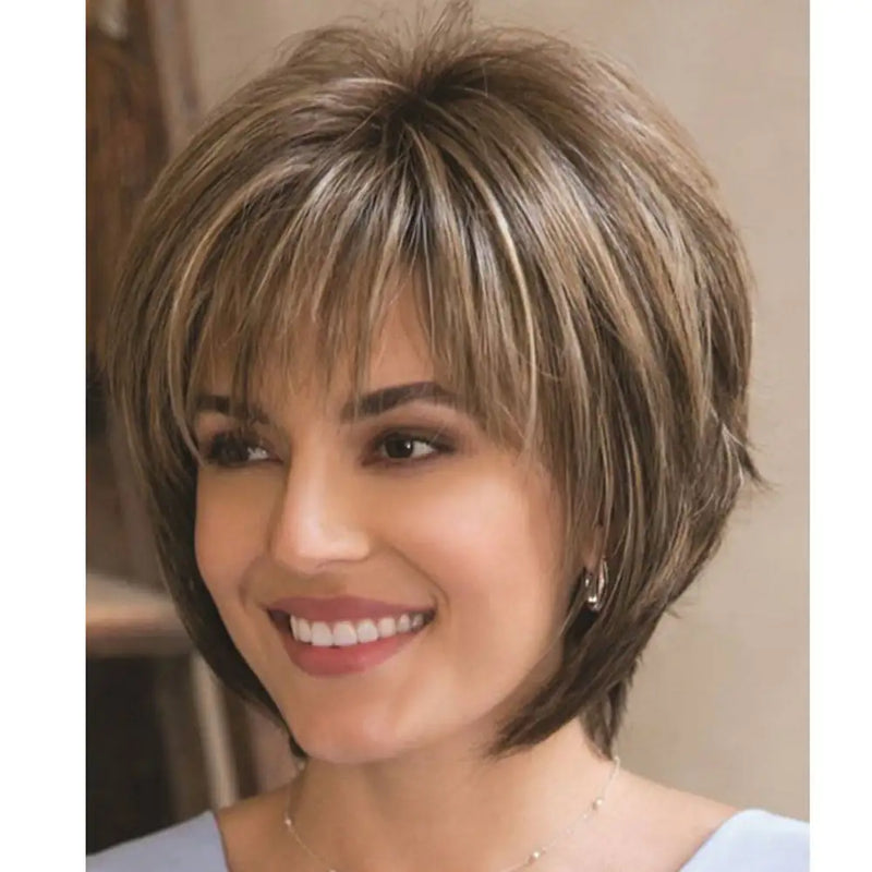 Fashion Wig for Women with Chemical Fiber Headgear