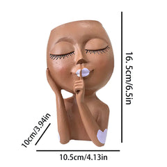 Resin Face Planter Decor in European Style