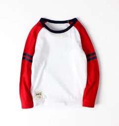 Children's Cartoon Long-Sleeved T-shirt with Contrast Print