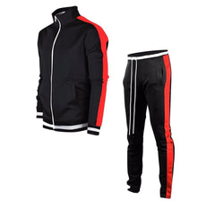 Men's Color Block Stand Collar Cardigan Jacket