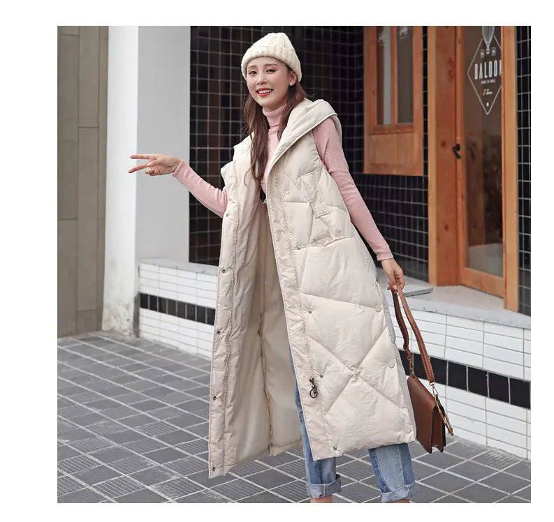 Women's Thickened Mid-Length Down Vest Jacket