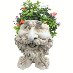 Muggle Head Planter Face Resin Flower Pot Sculpture