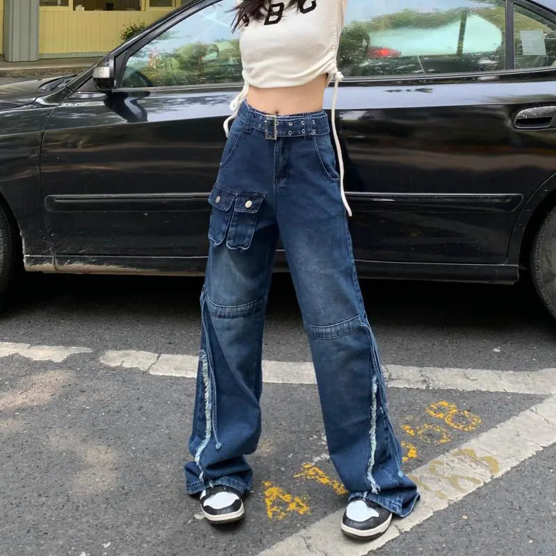 Vintage High Waist Loose Fit Wide Leg Jeans