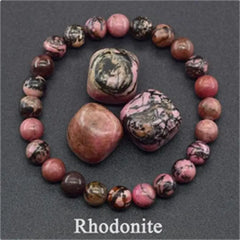 Rose Stone Amazonite Tiger Eye 8mm Beaded Bracelet