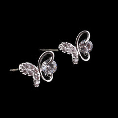 925 Silver Stud Earrings Set with Pearl and Zircon Drops