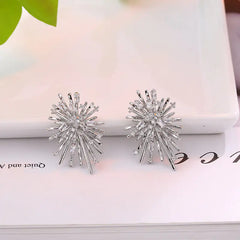 Korean Style 925 Silver Zirconia Stud Earrings