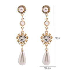 925 Silver Heart Pearl Earrings with Zircon Detail