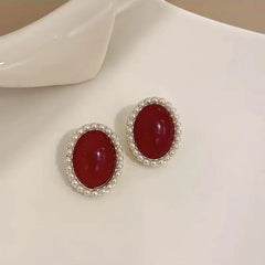 925 Silver Korean Style Pearl Stud Earrings for Women