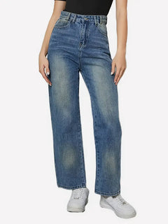 High Rise Loose Fit Wide Leg Boyfriend Jeans