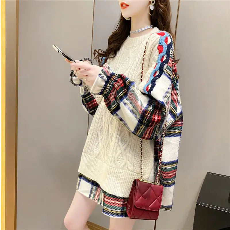 Loose Fit Lazy Style Pullover Sweater Fashion Top