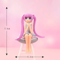 Cute Girl Stool Micro Landscape DIY Decoration Figurine