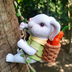 Garden Tree Pendant Bunny Climbing Ornament Sculpture