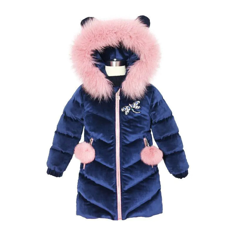 Thickened Mid-length Dragonfly Down Padded Jacket