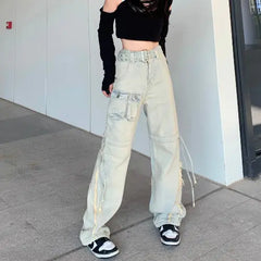 Vintage High Waist Loose Fit Wide Leg Jeans