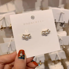 925 Silver Pearl Stud Earrings for Women - Minimalist Style