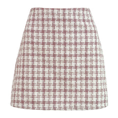 Retro High-Waisted Woolen A-Line Skirt for Women