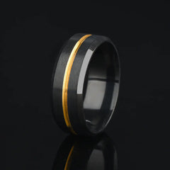 Classic Two-tone Brushed Stainless Steel Fashion Ring