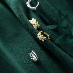 S925 Silver Leaf Earrings with Minimalist Design