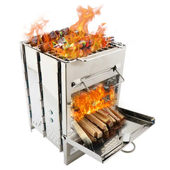 Square Outdoor Mini BBQ Grill for Camping and Picnics