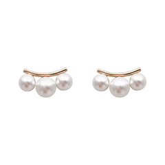 925 Silver Pearl Stud Earrings for Women - Minimalist Style