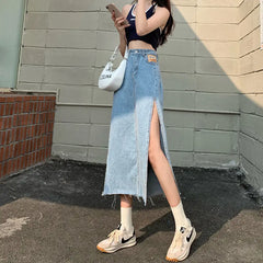 High-Waisted A-Line Mid-Length Skirt for Women