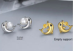 925 Silver Natural Pearl Stud Earrings for Women