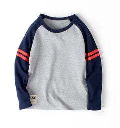 Children's Cartoon Long-Sleeved T-shirt with Contrast Print